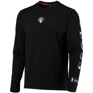 Boss Heren ThreeSixty New York Knicks T-shirt met lange mouwen (Zwart)