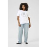 Kaffe - KAFreja - T-shirt - Zwart/Wit - Halve Mouw