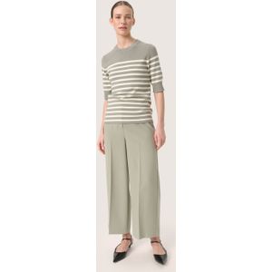 SOAKED IN LUXURY Trui 'Spina'  crème / lichtgrijs