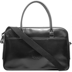 Fred Perry Laurel Wreath Black Leather Hold All Bag