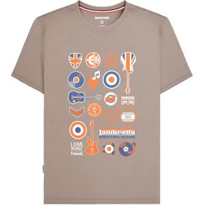 Lambretta Heren Muziek Pictogrammen T-Shirt (Cinder)