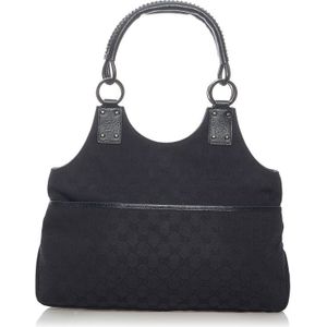 Vintage Gucci GG Canvas Shoulder Bag Black