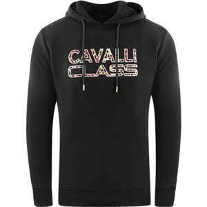 Cavalli Class Brand Logo Black Hoodie