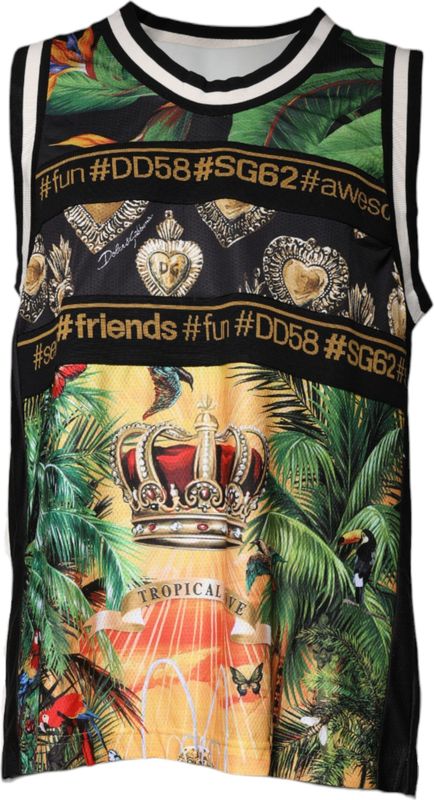 Dolce & Gabbana - Tropische Print - Mouwloze Tank Top - Veelkleurig - Heren