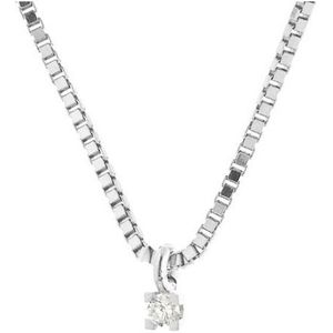 Ketting Diamond Solitaire 0,30 Cts Wit Goud 18 Karaat