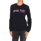 North Sails - Sweatshirt - Blauw - Dames - Geribbelde Ronde Hals