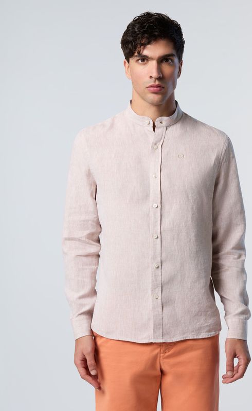 North Sails - Long Sleeve Shirt - Beige - Linnen - Overhemd