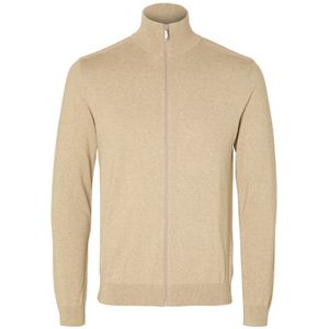 Selected Sweaters Berg Full Zip Cardigan Kelp Beige