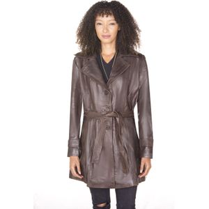 Leren jassen - Ranchi - Trenchcoat - Dames - ¾ Lengte - Premium Ultrazacht Nappaleer