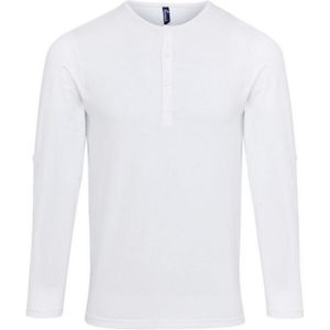 Premier Heren Long John Roll Sleeve T-shirt (Wit) - Maat 2XL