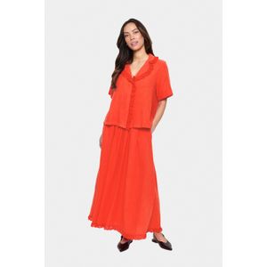 Blouse met korte mouwen Loose fit Poinciana orange