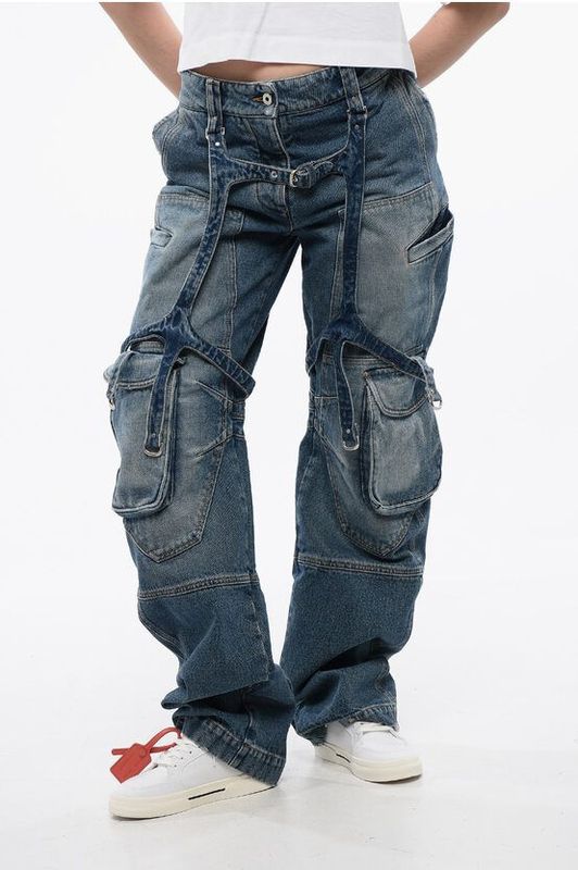 Off White, Dames, Jeans, Blauw, Maat: W26 Katoen,