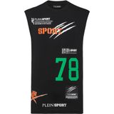 Plein Sport - Tank Top Multilogo - Zwart - Mouwloos - Katoen