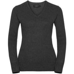 Russell Collection Dames/Dames Marl V Hals Sweatshirt (Houtskool)