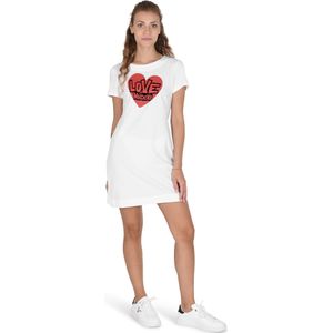 Heartprint Minijurk Korte Mouwen T-shirt Jurk