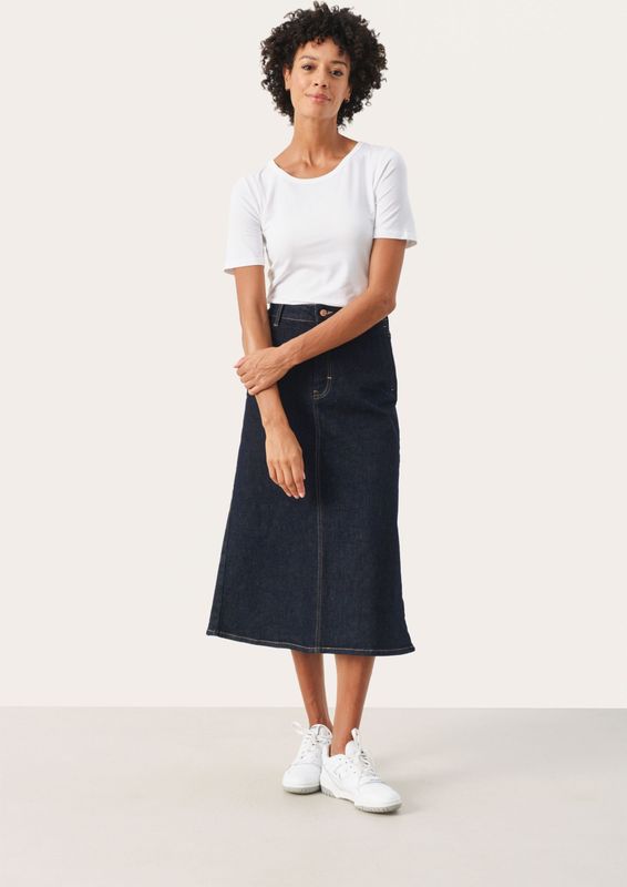 Part Two - Frigge - A-lijn Rok - Donkerblauw - 3/4 Lengte