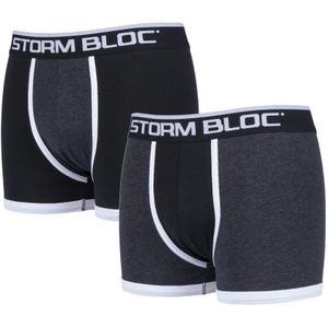 2-pack katoenen ondergoed met comfortabele elastische taille voor heren - 05 Zwart / Houtskool
