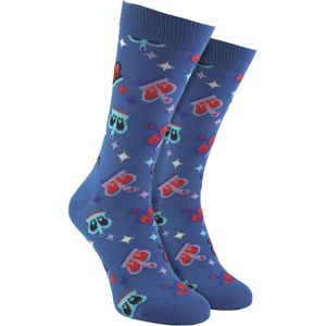 Katoenen Kroonontwerp Unisex Sokken - Blauw