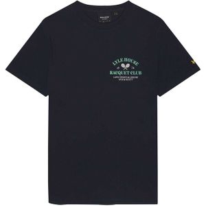 Lyle & Scott Heren Racquet Club Grafisch T-shirt (Marine)