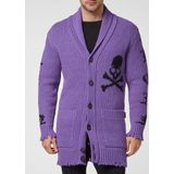 Philipp Plein - Cardigan Long Skull - Zwart - Maxi Cardigan - Lamswol