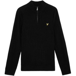 Lyle & Scott Heren geribbelde trui (Zwart)