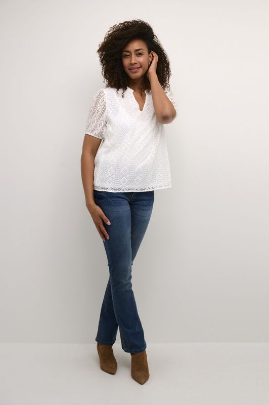 Cream, Dames, Blouses & Shirts, Wit, Maat: XS Poliester,