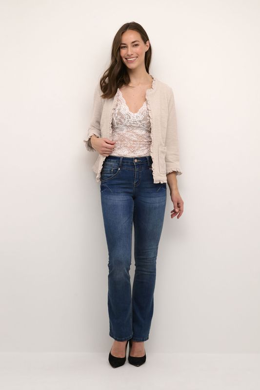 Cream - Rose Dust - Vest - Dames - Met Ruches - 3/4 Mouwen