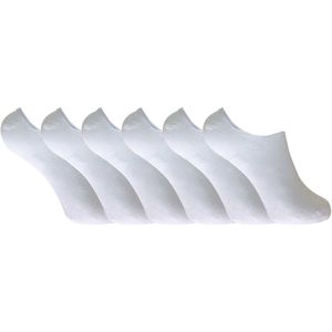 Set van 6 bamboe invisible trainersvoering voor dames - Wit