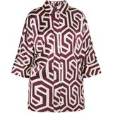 Dreimaster overhemdblouse Dames Gebroken witte Bordeaux
