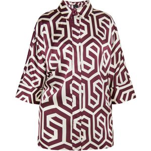 Dreimaster overhemdblouse Dames Gebroken witte Bordeaux