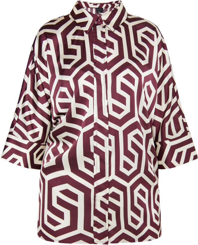 Dreimaster overhemdblouse Dames Gebroken witte Bordeaux