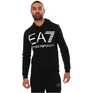 Men's Emporio Armani EA7 Large Logo Hoody In Black - Maat XL