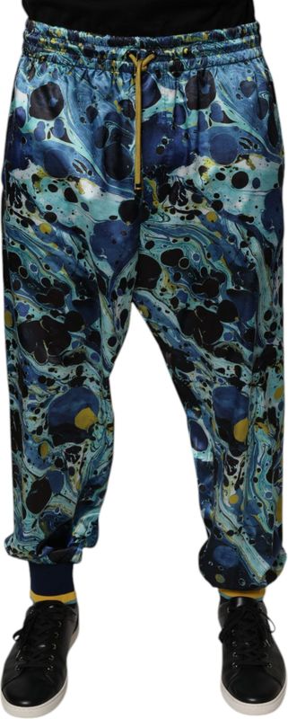 Dolce & Gabbana - Joggingbroek - Veelkleurig - Polyester - Met Marmerprint en Logo
