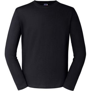 Russell Heren Klassiek T-shirt Met Lange Mouwen (Zwart) - Maat S