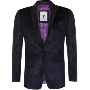 Simon - Fluwelen Paisley Blazer - Marine - Dinerjack - Heren