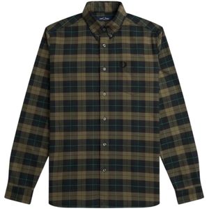 Fred Perry - Tartan Overhemd - Nachtgroen - Lange Mouwen