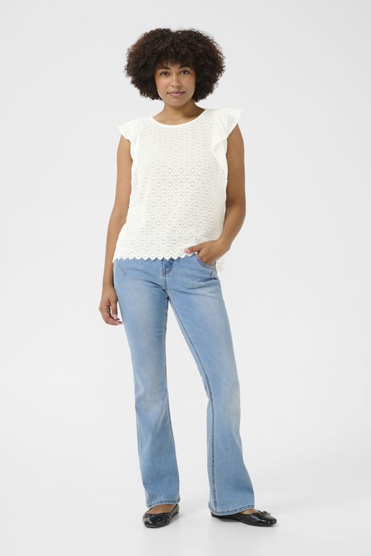 Cream - Blouse 'CRYsa' - Wit - Blouseshirt - Kwartmouw