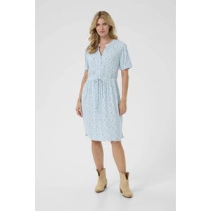 Cream - CRTiah - Jurk - Blauw - Lichtblauw - Pastelgeel - Groen - Bloemenprint