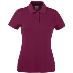 Fruit Of The Loom Dames Dames-Fit 65/35 Poloshirt Korte Mouwen (Bordeaux) - Maat 2XL