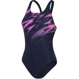 Speedo Dames/Dames Hyper Boom Plaatsing Muscleback Eendelig Zwempak (Marine / Roze)