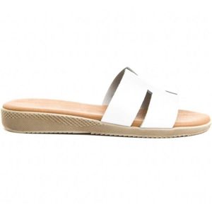 Purapiel plat sandaal confortgel2a22 in wit