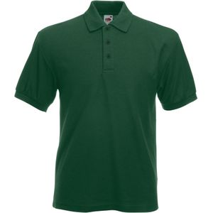 Fruit Of The Loom Heren 65/35 Heavyweight Piqué Poloshirt Korte Mouwen. (Bottle Groen)