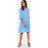 Saint Tropez - Wijdvallende Jurk - Blauw - Dames - Met Ruchedetails