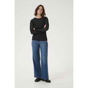 Blouse met lange mouwen Regular fit Black