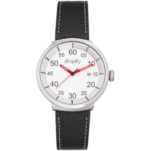 Vereenvoudig het 7100 horloge met leren bandje met datum