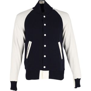 Sacai Varsity Bomber Jacket in Marineblauwe Wol