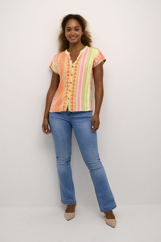 Blouse - Gemengde Kleuren - Klassieke Blouse - Losse Pasvorm - Katoen