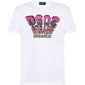 Dsquared2 Space Invaders Logo Cool Fit White T-Shirt