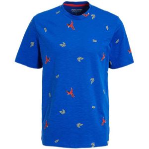JACK & JONES ORIGINALS regular fit T-shirt JORGUADA met all over print nautical blue