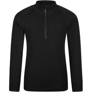 Mountain Warehouse Kinder/Kids Merino Blend Half Rits Base Layer Top (Zwart)